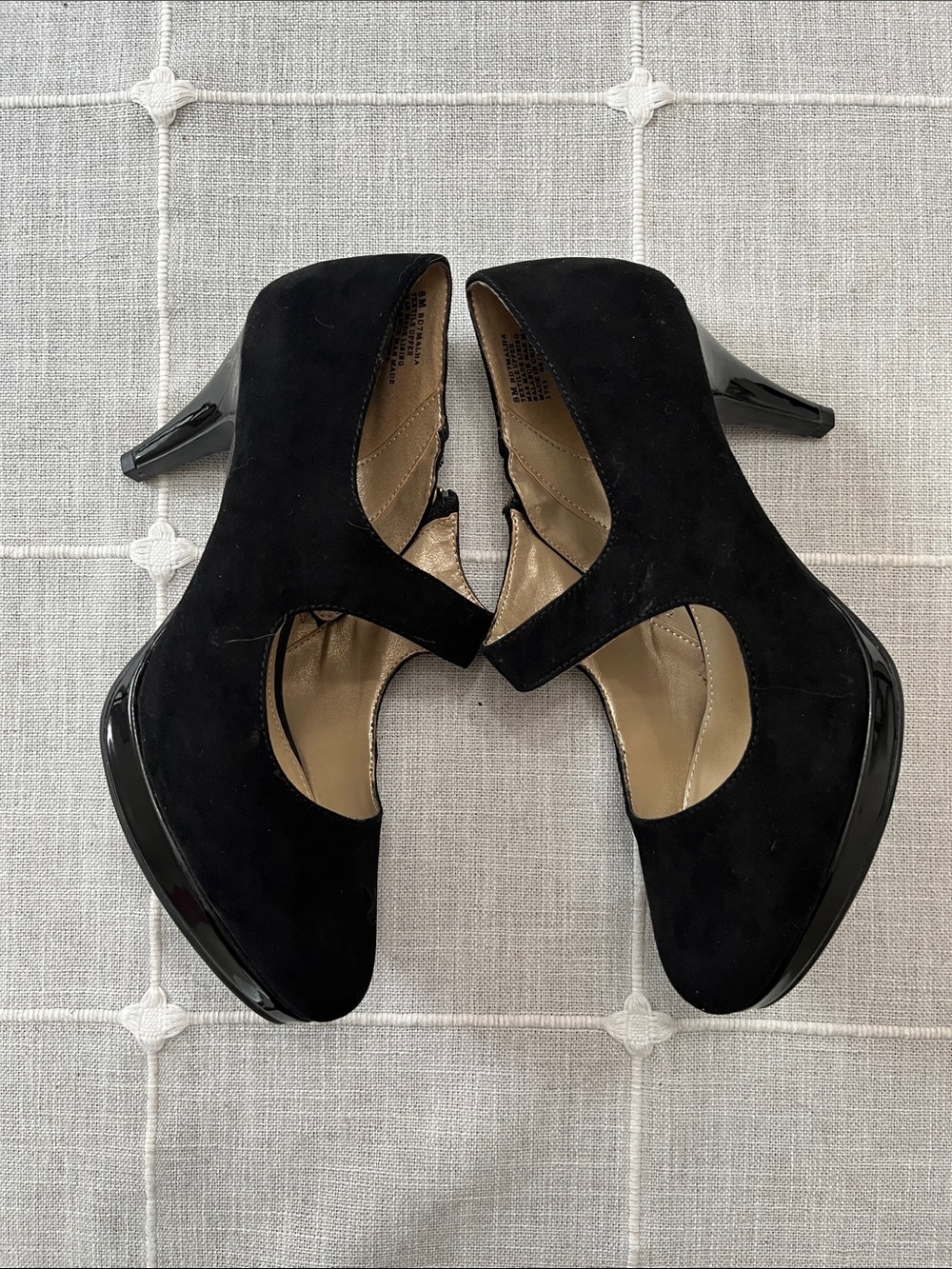Bandolino Black Suede Mary Jane Platform Heels - Picture 3 of 6